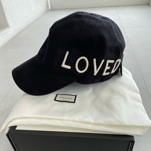 GUCCI Black Loved Canvas Baseball Cap Small